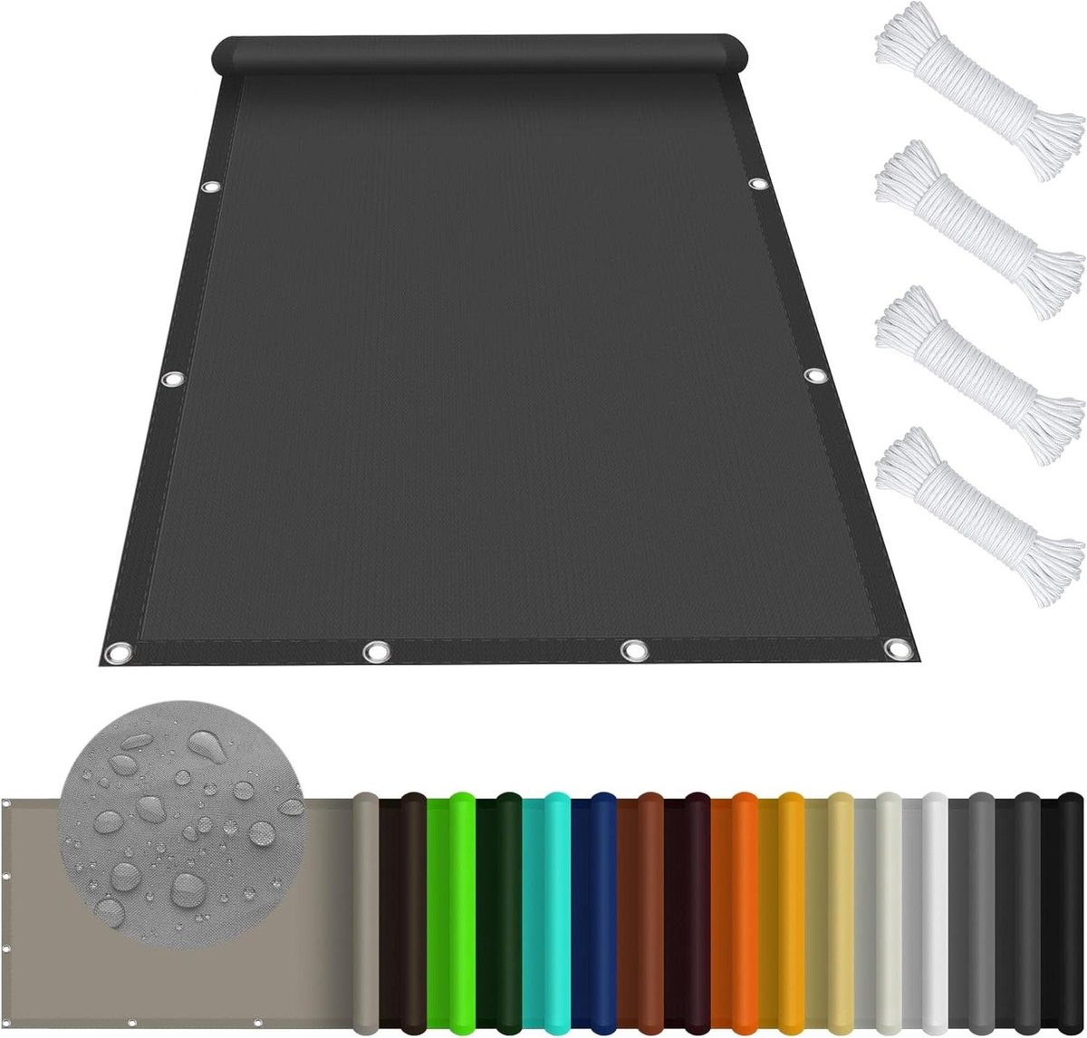 Zonnescherm Zeil - Schaduwdoek Tuin - Buiten Zonnen - UV Blokkerend - 0.8 x 3.4 m - Donker