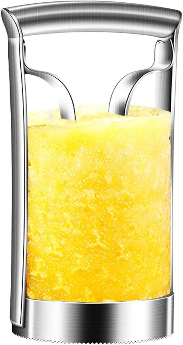 Ananas Ontpitter - Fruitsnijder RVS - Fruit Voorbereiden - 2-In-1 Gereedschap - 10x11.5x20cm - Zilver