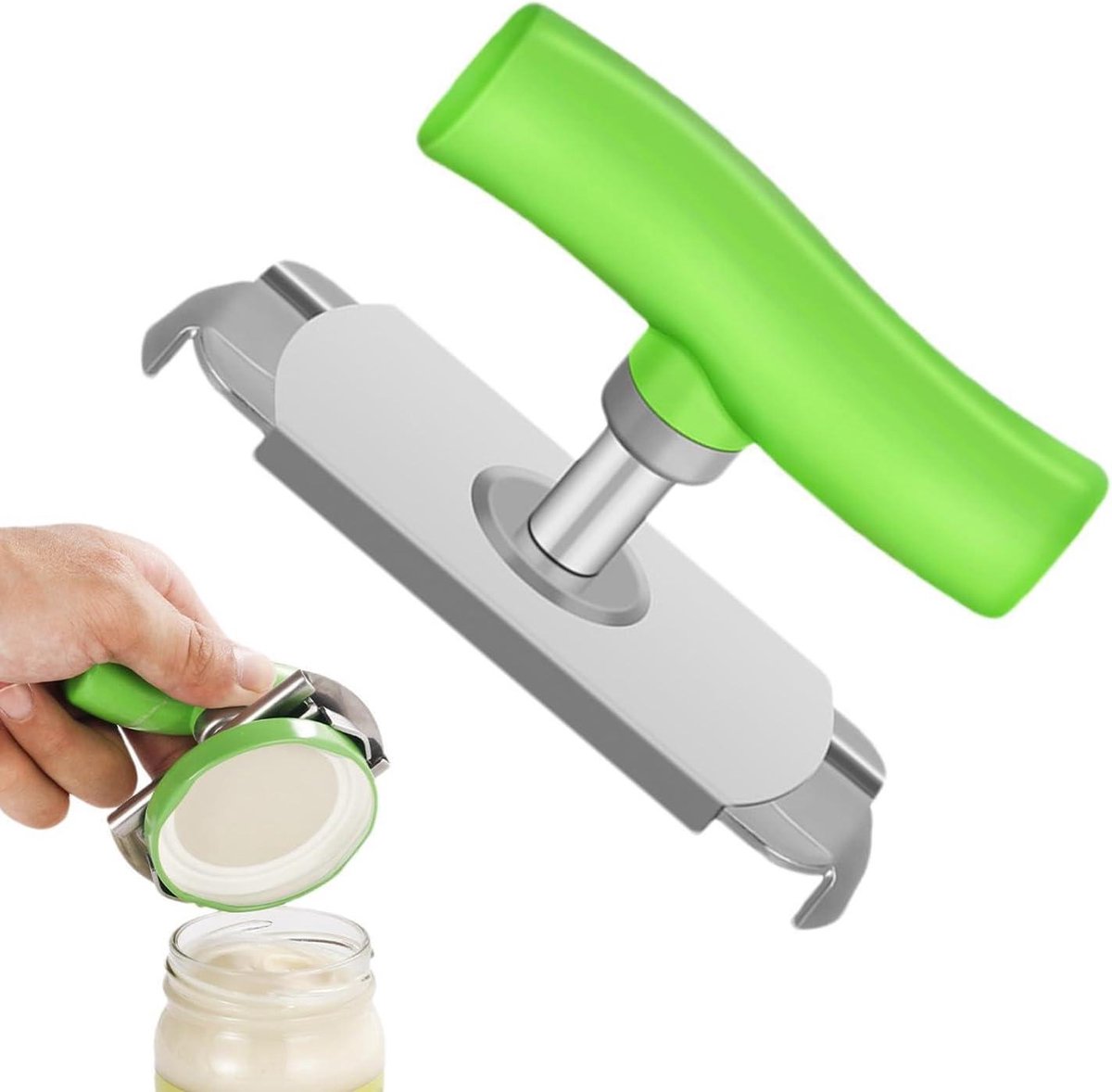 Potopener - Flesopener - Keuken Hulp - Verstelbare Grip - 2.5-9.5 cm - Groen