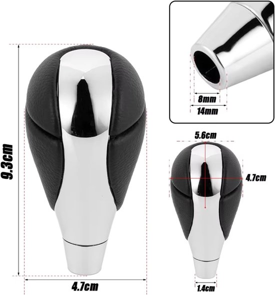 Schakelpook Knop - Versnellingspook Handbal - Auto Interieur Styling - Ergonomische Grip - 1 Stuk - Zwart Houtgraan — afbeelding 5