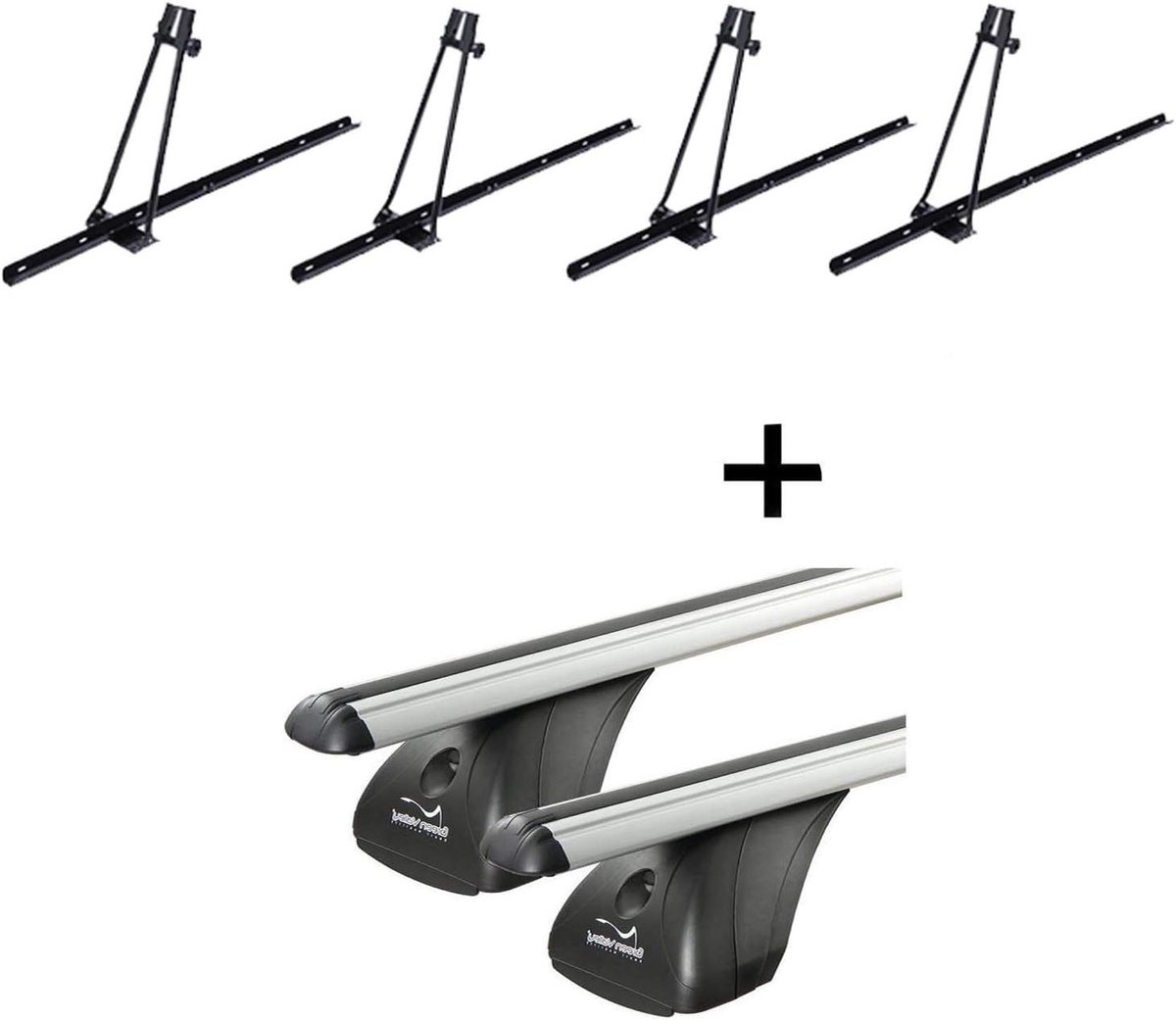 Fietsendrager Set - Imperiaal en Houders - Fietsen Vervoeren - Compleet Pakket - 4 Fietsen - Zwart