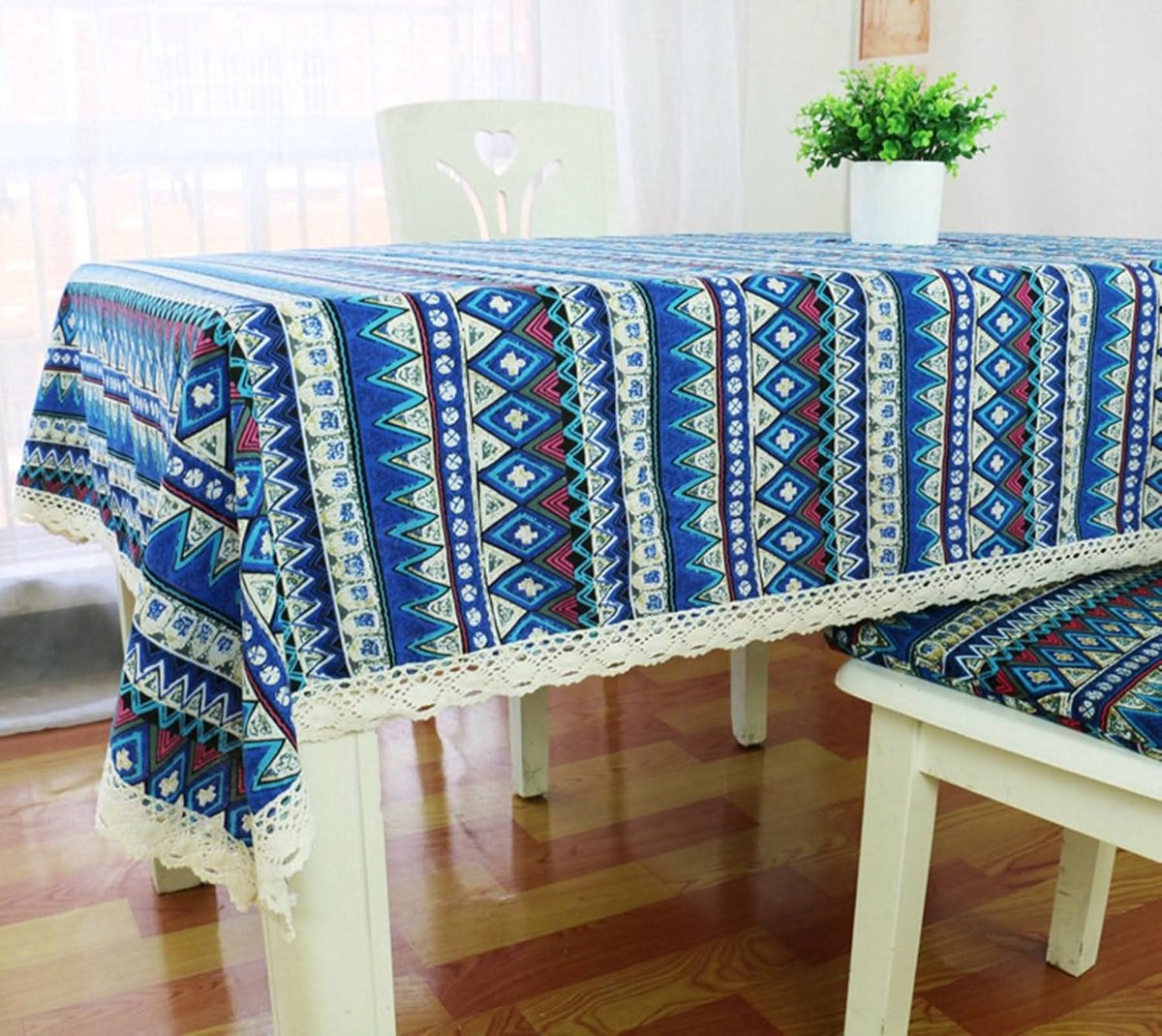 Tafelkleed - Eettafelhoes - Bescherming Tafel - Waterafstotende Coating - 150x240cm - Blauw