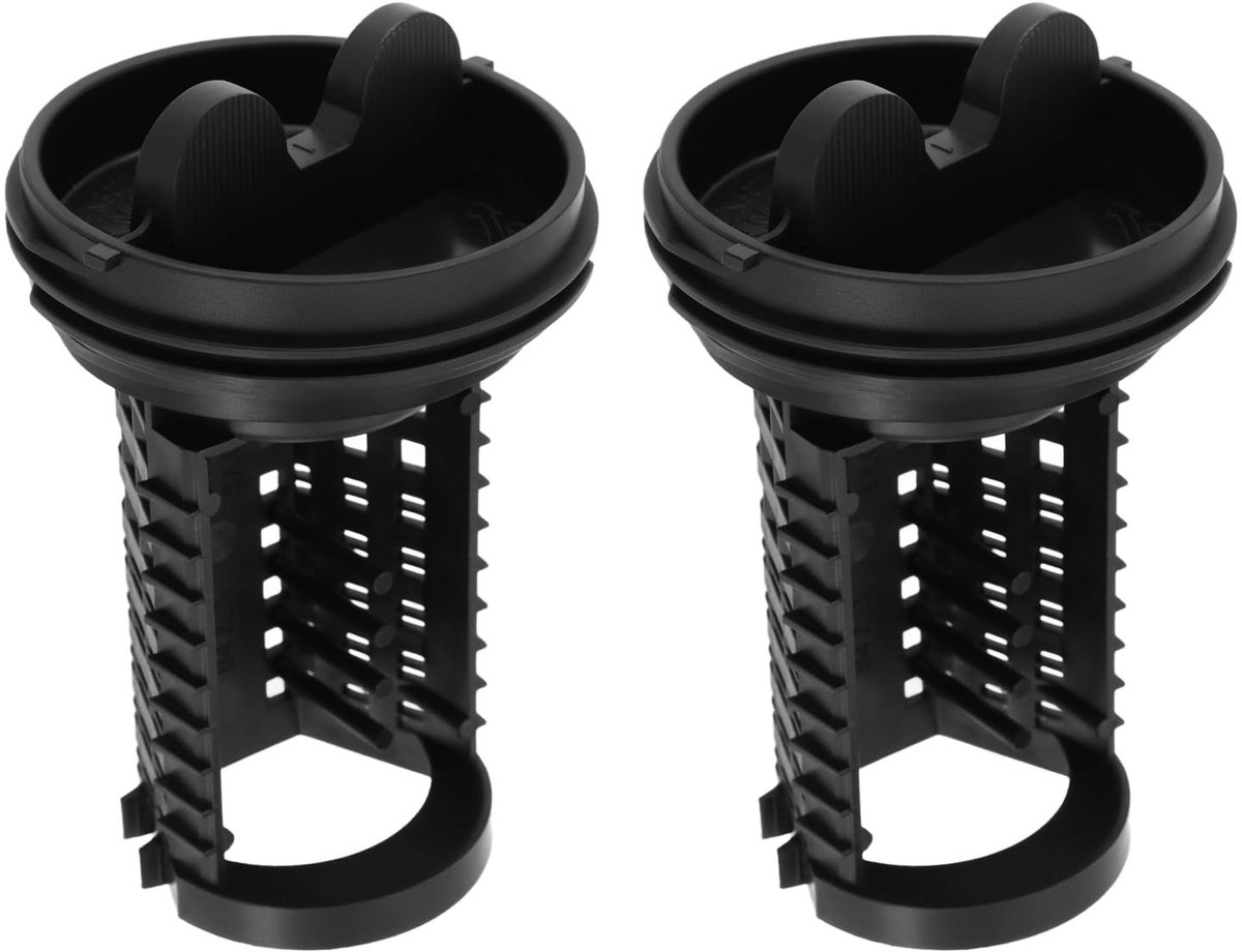 Dailygoods - Dailygoody - Wasmachine Filter Afvoerpomp - Compatibel - Zwart 96mm - Onderdeel 383EER2001A - 2 Stuks - Geschikt voor LG
