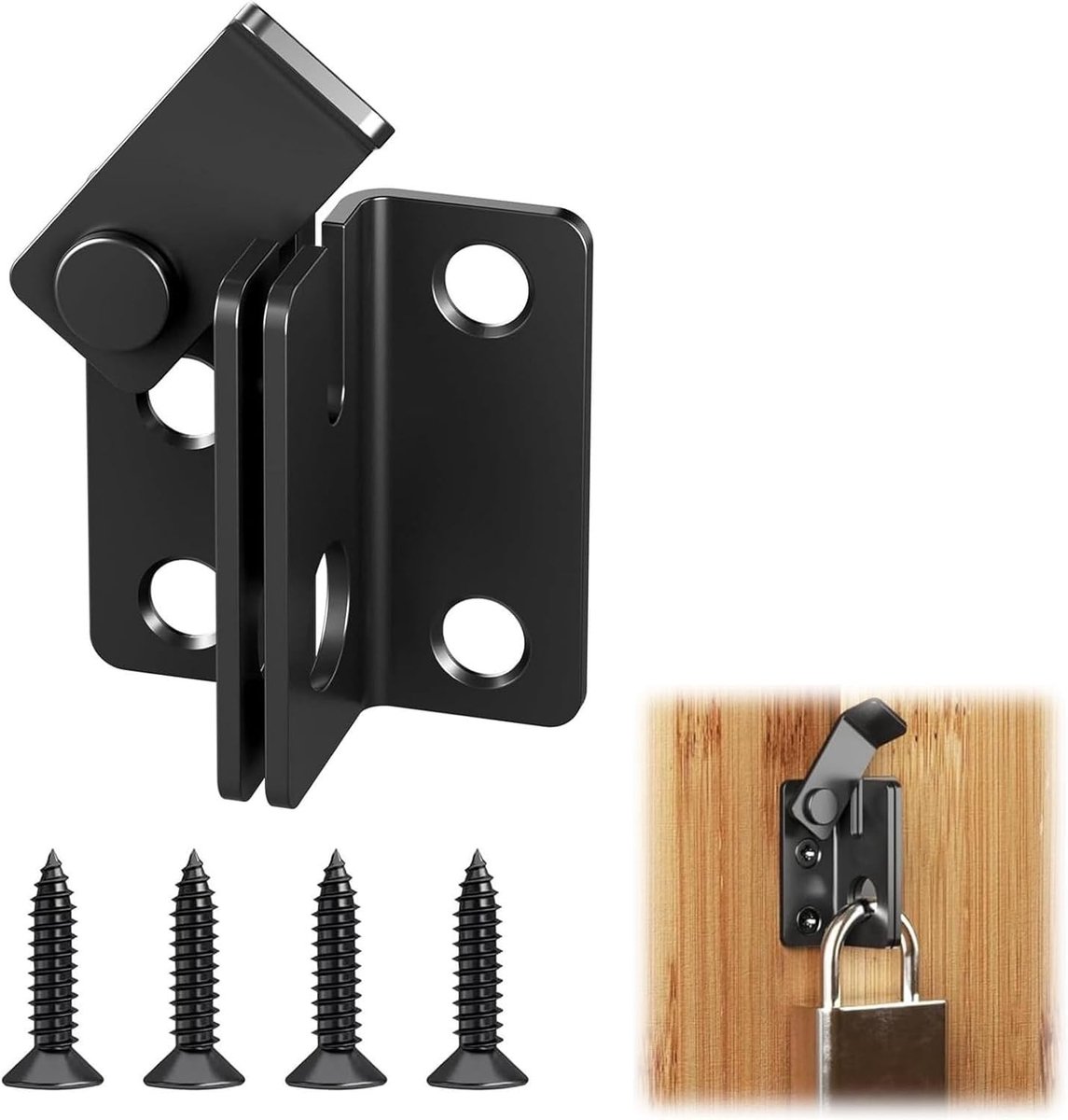 Dailygoods - Roestvrij Stalen 2-in-1 Deurgrendel met Slotschroef