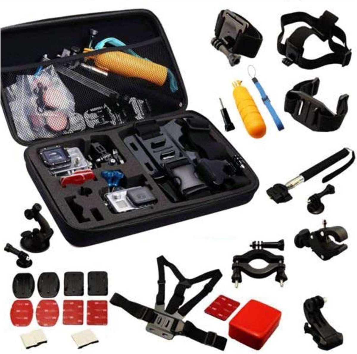 Actiecamera Accessoireset - Compleet Kit - Avontuur Vastleggen - 30-in-1 Kit - 30 Delen - Zwart