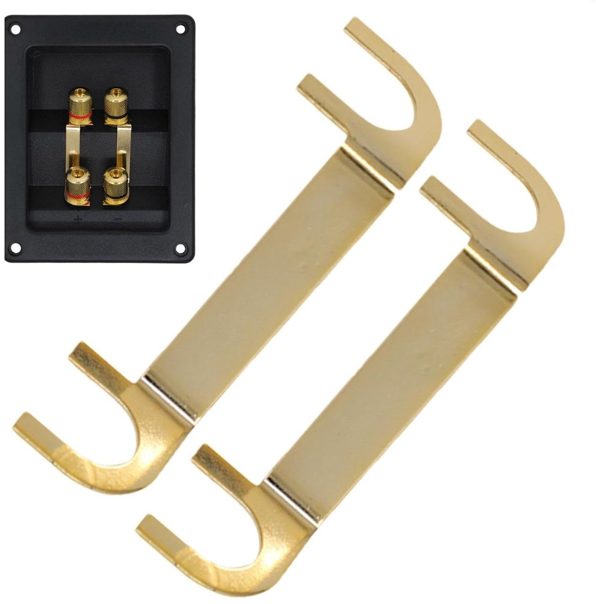 Luidspreker Kabelnokken - Audio Connectoren - Audio Verbinding - Vergulde Koper - 2 stuks - Goud