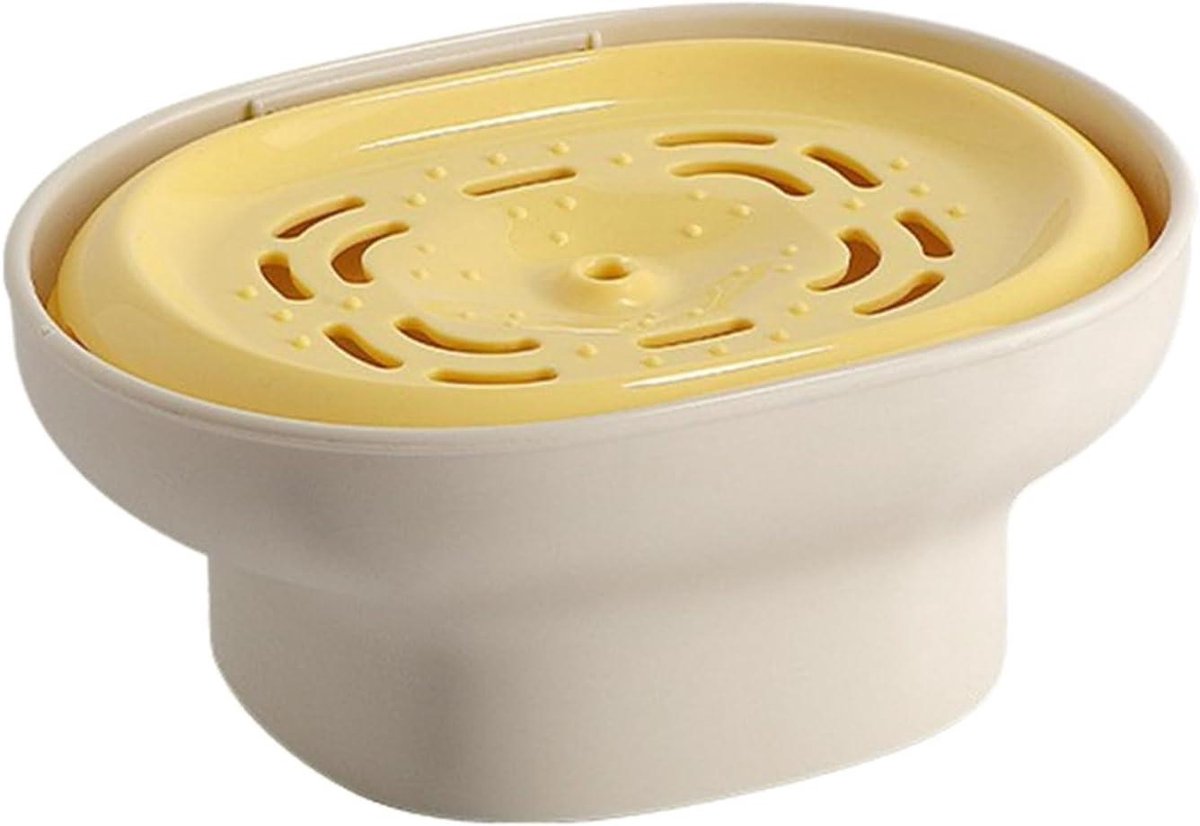 Zeepdispenser Keuken - Sponsbak Organizer - Afwas Vereenvoudigen - Geïntegreerde Sponsdroger - 13x10x6 cm - Beige
