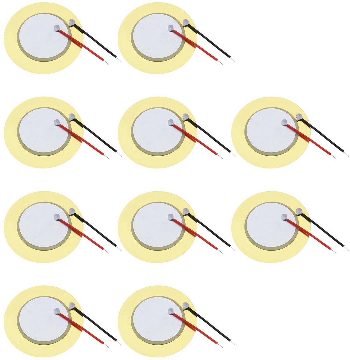 10 Stuks 35mm Piezo Discs Akoestische Pickup - Microfoon en Transducer voor Instrumenten