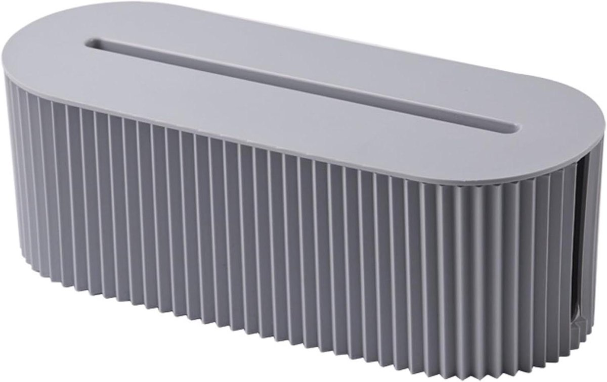 Kabel Organizer Box - Snoer Opberger - Bureau Netjes - Met Telefoonhouder - 33 x 13 cm - Blauw