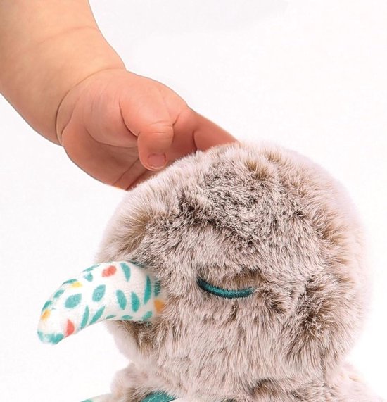 Pluche Kiwi - Zachte knuffel - Baby stimuleren - Sensorische activiteiten - 20 cm - Groen en paars — afbeelding 2