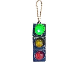 Creatieve Sleutelhanger - Mini Verkeerslicht - Sleutels Versieren - Met Led Licht - 7.1 x 2.5 cm - Donker