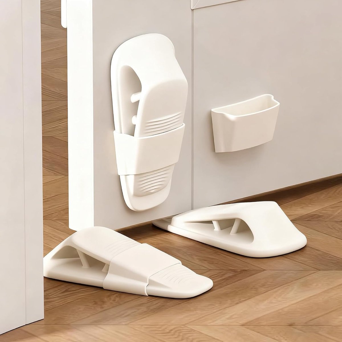 2 stuks-Rubberen deurstops-Anti-slip deurwiggen-Wit-Geschikt voor alle deuren en binnengebruik