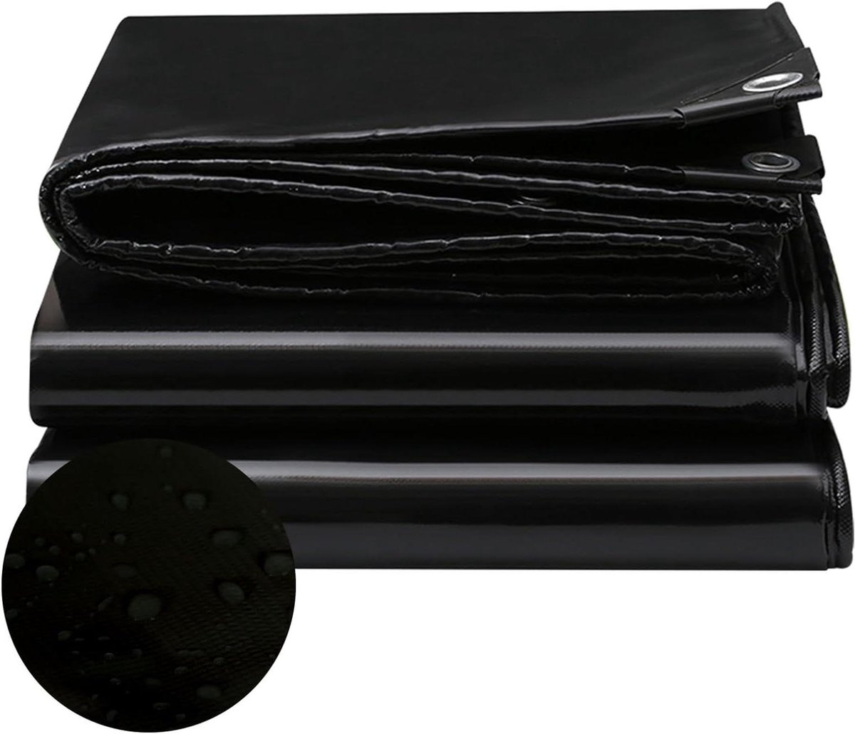 Zeildoek Waterdicht - Beschermzeil Afdekzeil - Outdoor Bescherming - Scheurbestendig Uv-Bestendig - 1 x 2 m 500 G/M² - Zwart