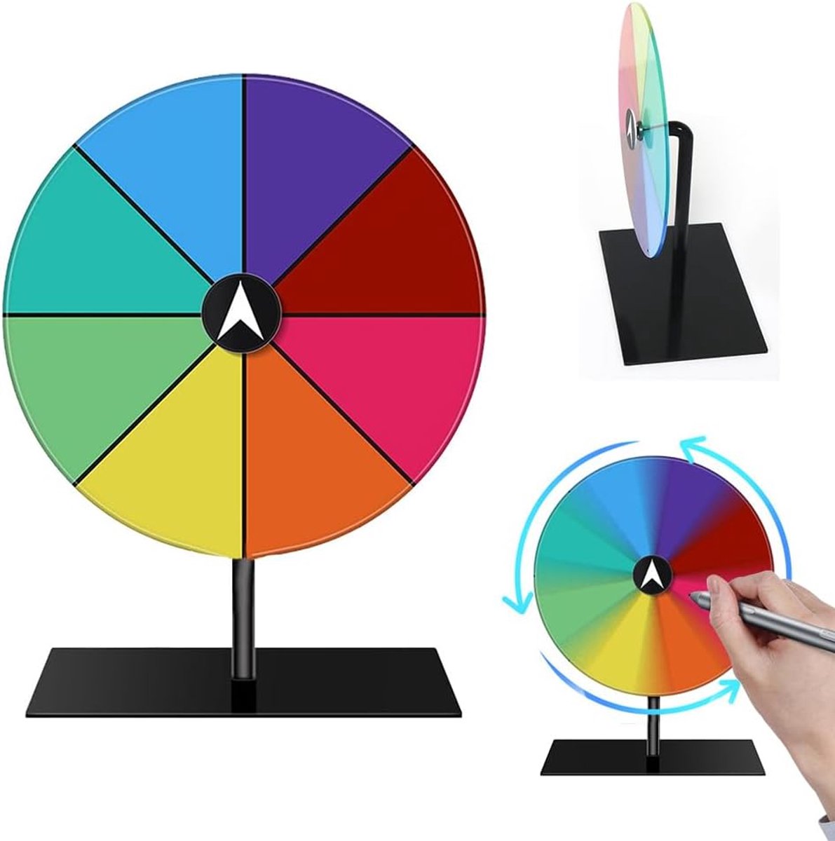 Lucky Wheel voor DIY Design - 20 cm - 8 Spinning Prize Wheels - Acryl Spinning Prize Wheel met Verwijderbare Stand - voor Carnaval en Gelukswinnende Activiteiten