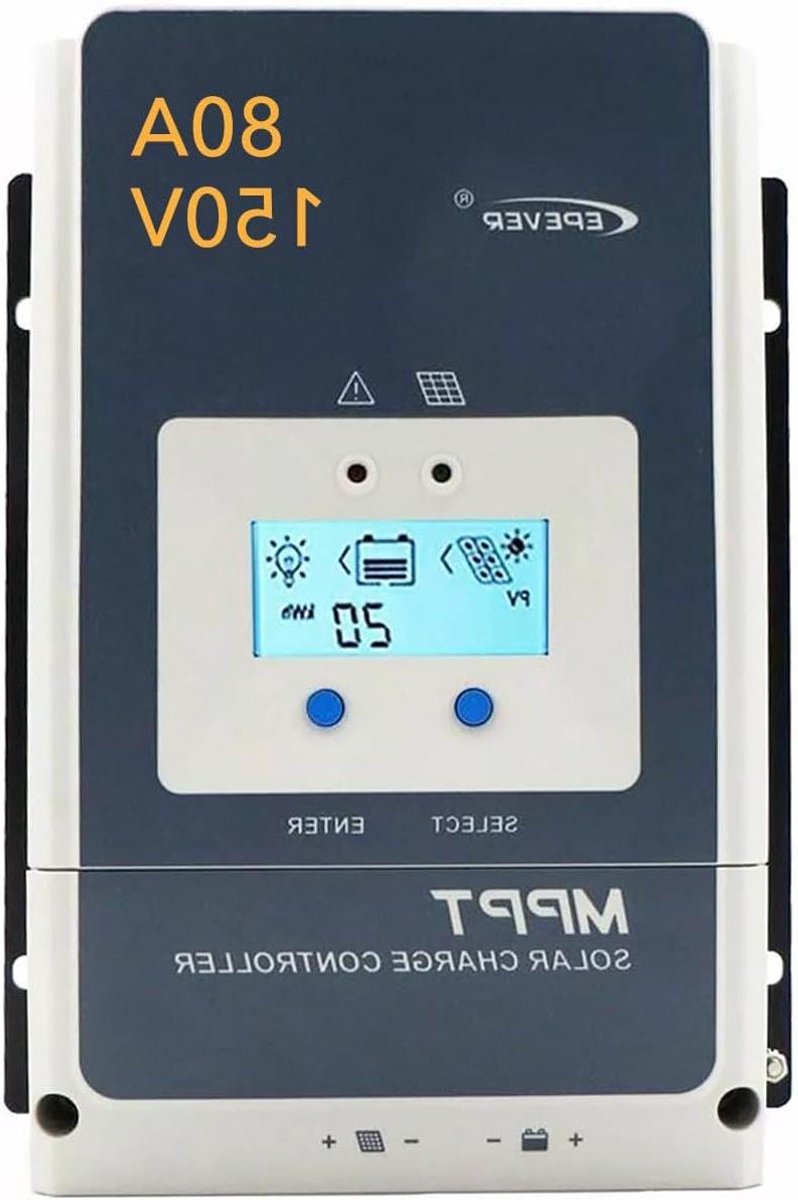 MPPT Laadregelaar - Solar Controller - Energie Management - Geavanceerde MPPT Technologie - 80A - Grijs
