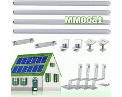 PV houder dakpan - Zonnepaneel montage - Zonnepanelen installeren - Aluminium profielrails - 1500 mm - Zilver