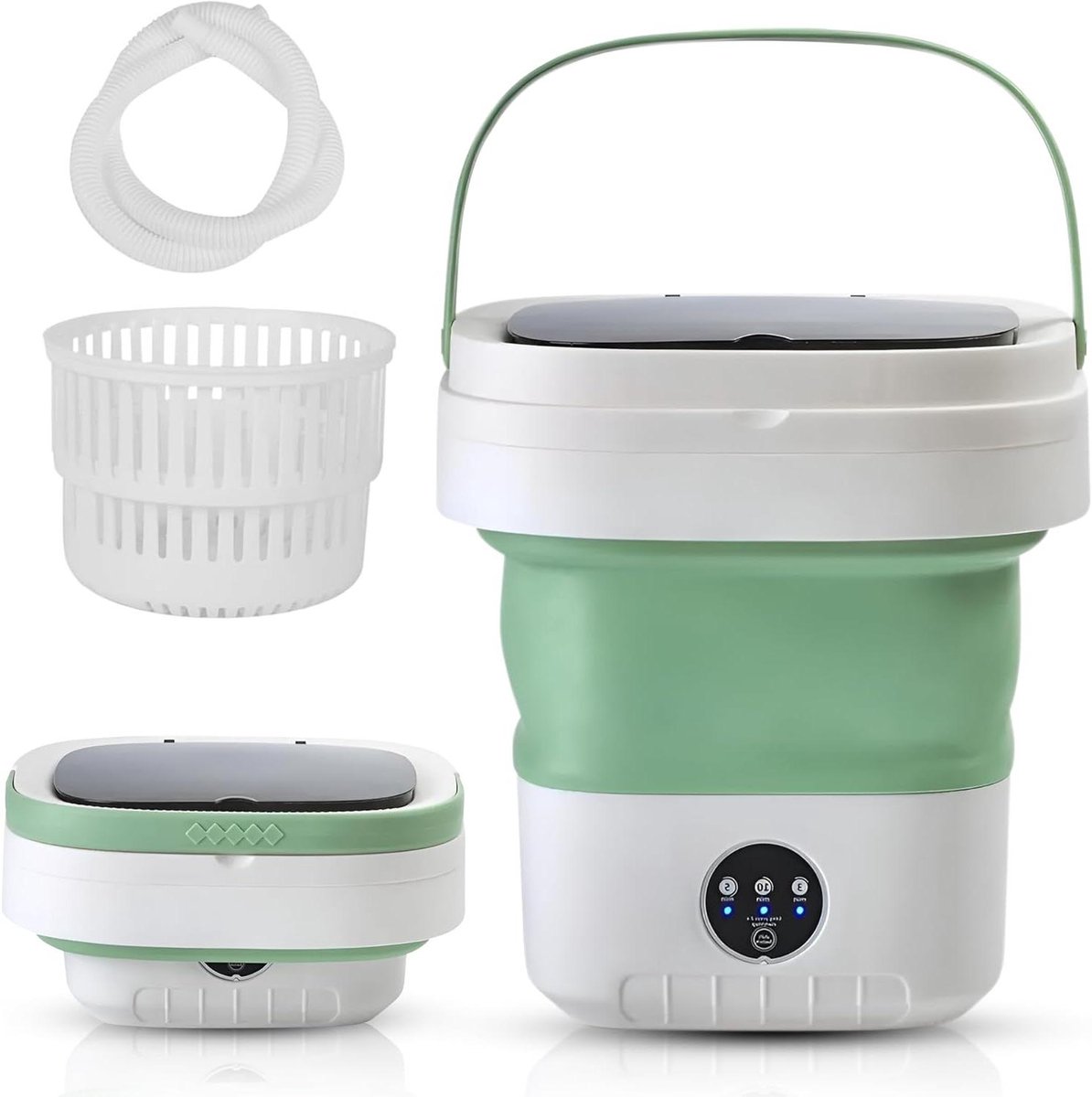 Miniwasmachine - Draagbare Wasmachine - Kleding Reinigen - Opvouwbaar Ontwerp - 12 Liter - Groen