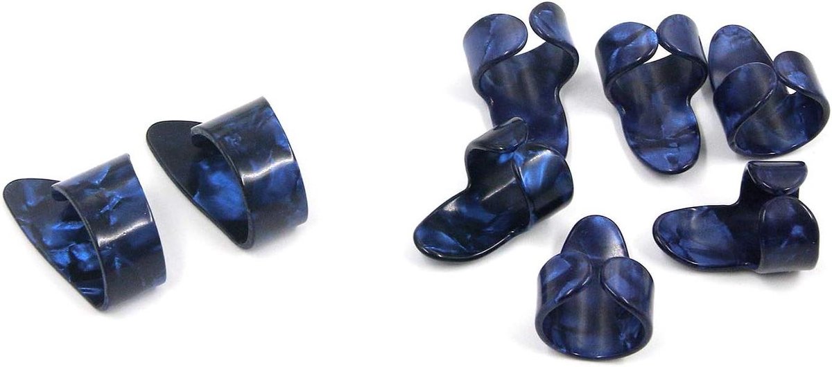 Gitaar Plectrums - Duim Vinger Picks - Muziek Maken - Nagelbescherming - 8 stuks - Blauw