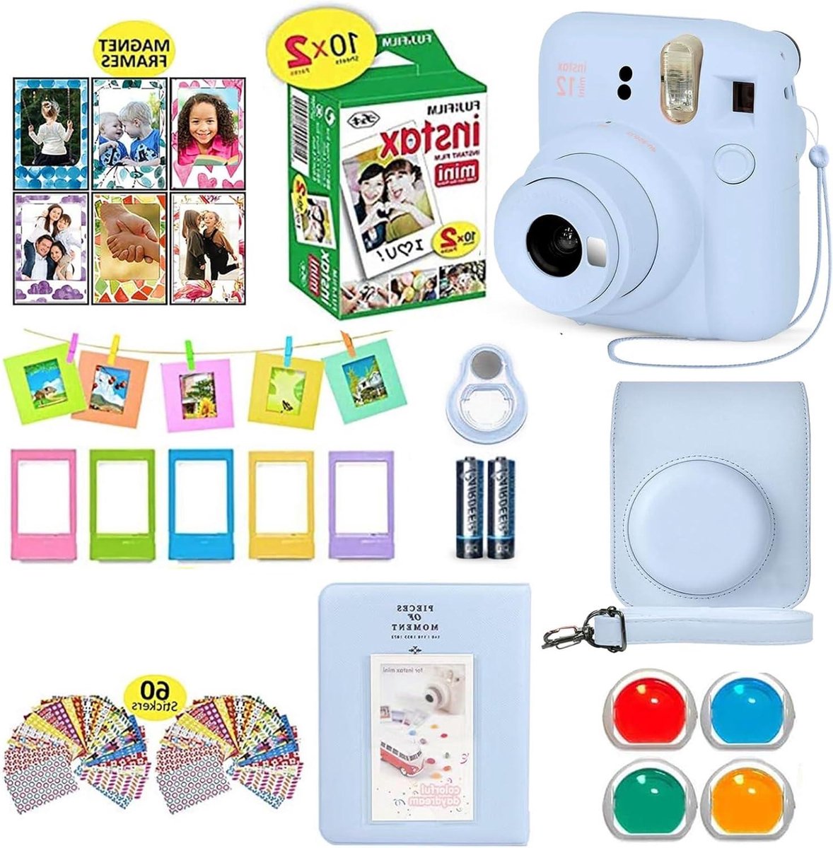 Instant Camera - Directklaar camera - Direct foto's maken - Automatische belichting - Instax Mini formaat - Pastelblauw