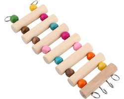 Houten Ladder voor Huisdieren - Hangende Trap voor Hamsters, Vogels en Knaagdieren, Speelgoed en Decoratie voor Kooi