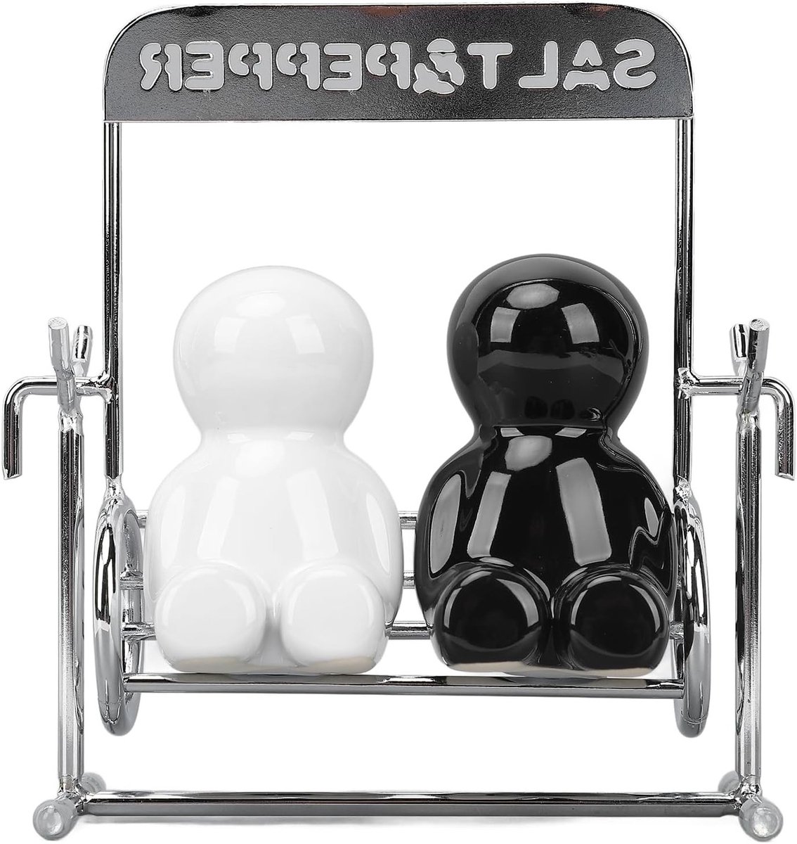 Keramische Swing Figuren Peper- en Zoutstrooiers Set, Schattige Specerij Potten voor Keuken Accessoires, Unieke Tafeldecoratie en Keuken Gadgets