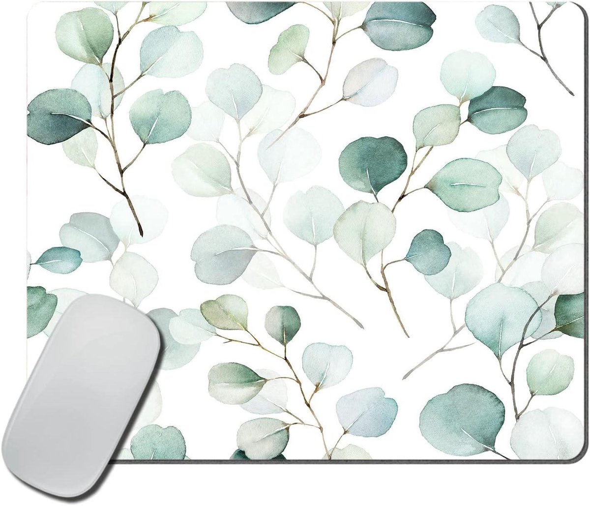 Muismat - Bureau mat - Comfortabel werken - Wasbaar ontwerp - 20 x 24 cm - Groen wit