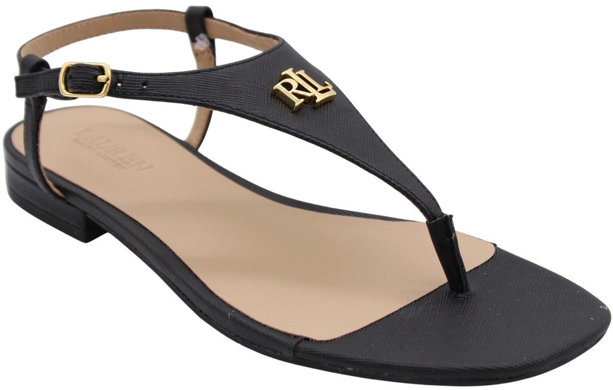 LAUREN RALPH LAUREN Everley 2 Flat Sandal Sandalen Dames Zwart