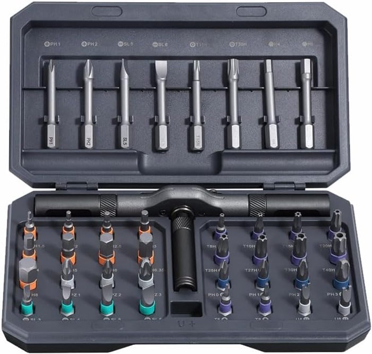 42-in-1 Magnetische Schroevendraaierset - Multi-Magnetische Schroevendraaierset met Afneembaar Ratelschroevendraaierhandvat - Precisie Reparatietools met 8 Lange en 32 Korte Bits