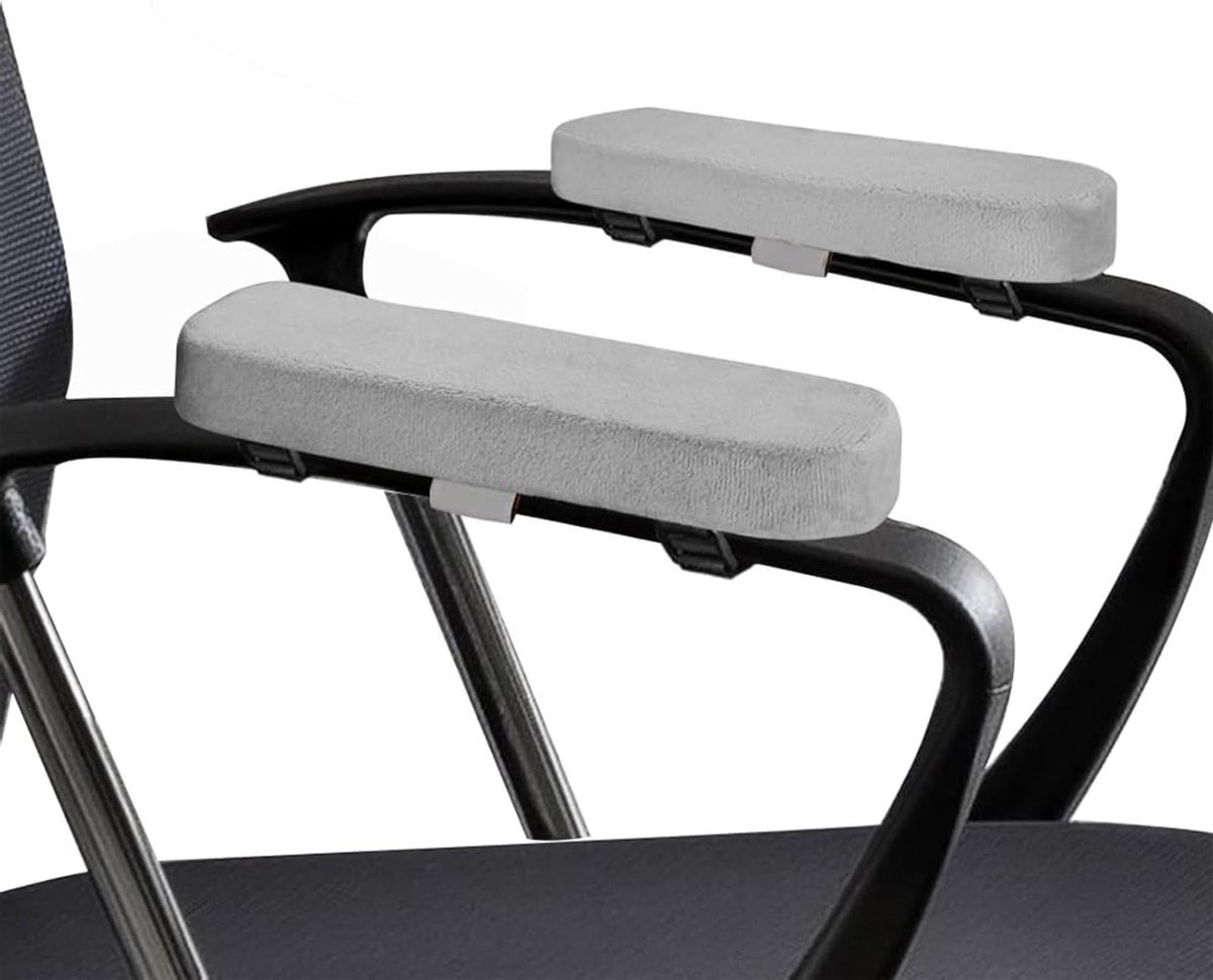 Ergonomische Armsteun Kussens voor Kantoor- en Gaming Stoelen, Zachte Armsteunen voor Comfort en Ondersteuning, 2 Stuks (Grijs)