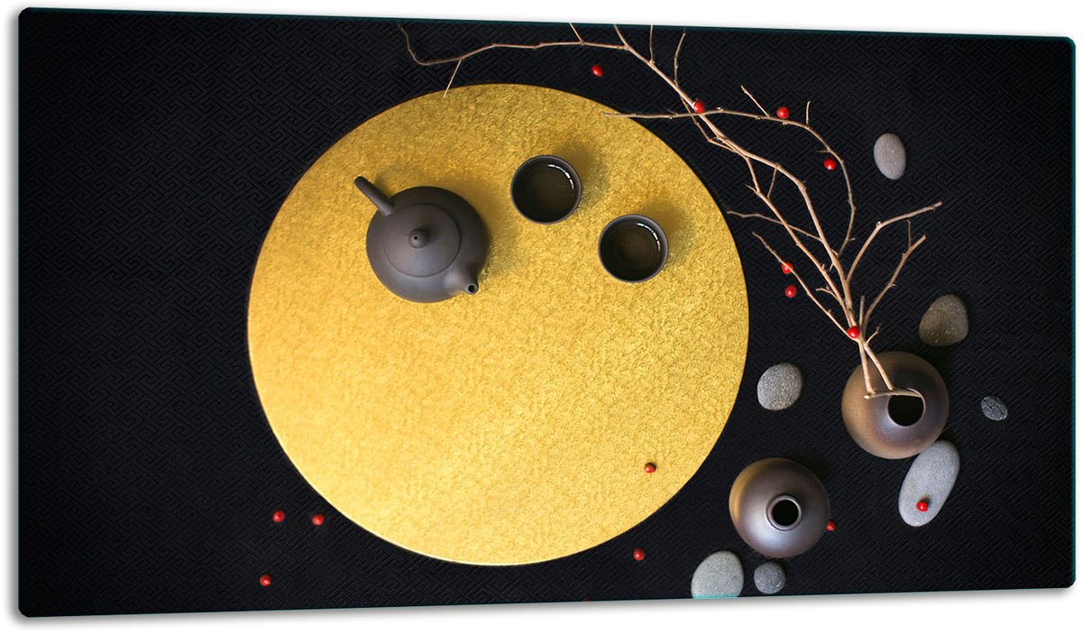 TMK ArtDeko - Snijplank - 52x30cm - Glas - Koffiemotief