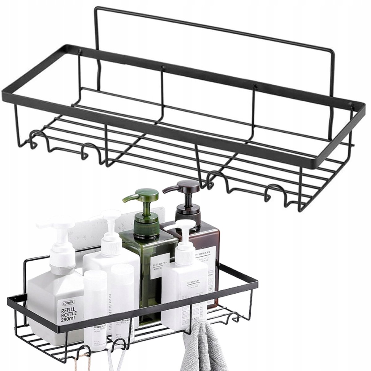 Pingyang Rongrong - Loft Stijl Wandplank - Zwart - 4 Haken - Metaal