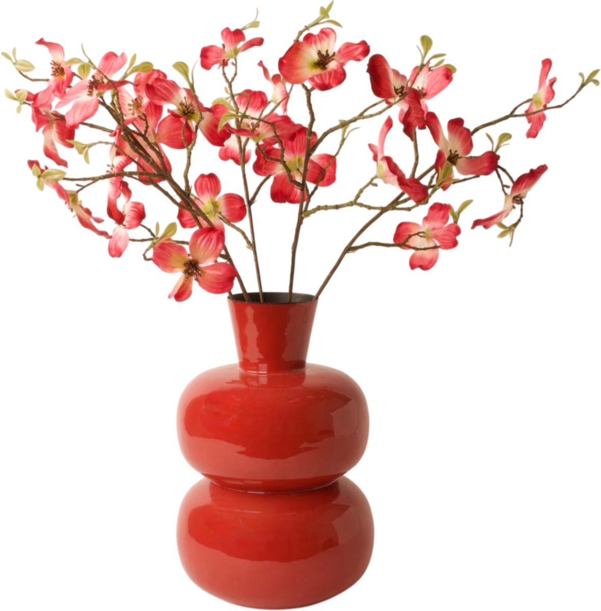 WinQ-Vaas Nuvina 30cm Rood-Rode vaas-Vaas voor bloemen-Kustbloemen