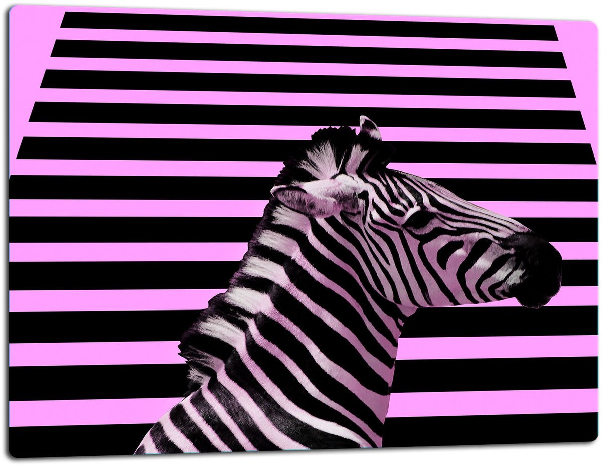 TMK ArtDeko Serie - Glazen Snijplank - 52x40 cm - Zebra Motief