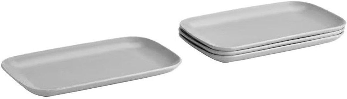 Bord - Dienblad Plaat - Maaltijden Serveren - Mat Geglazuurd Oppervlak - 30x18 cm - Lichtgrijs