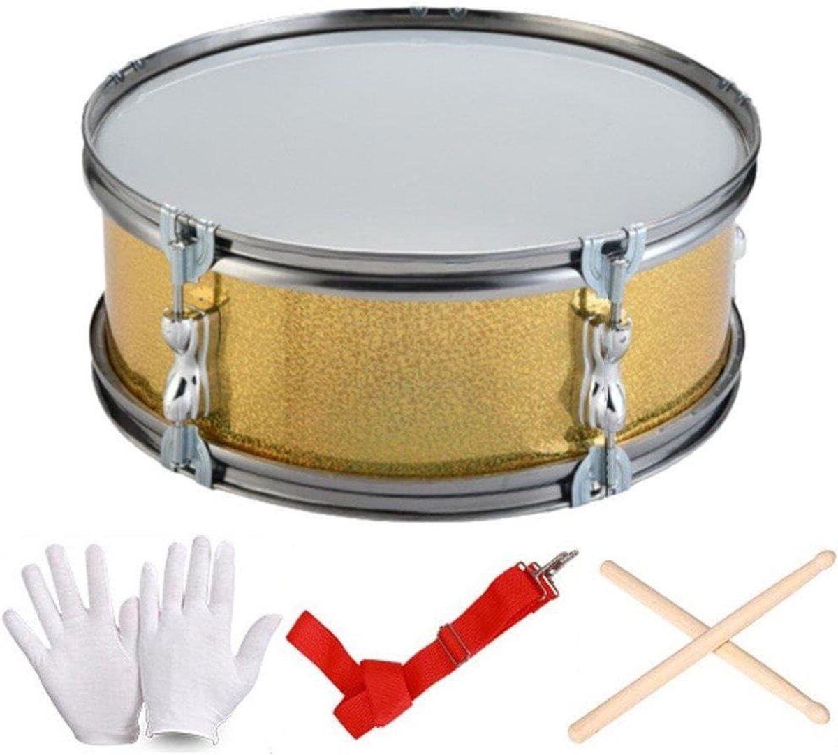 Snaredrumset - Percussie drum - Muziek oefenen - Verstelbare riem - 35cm - Geel