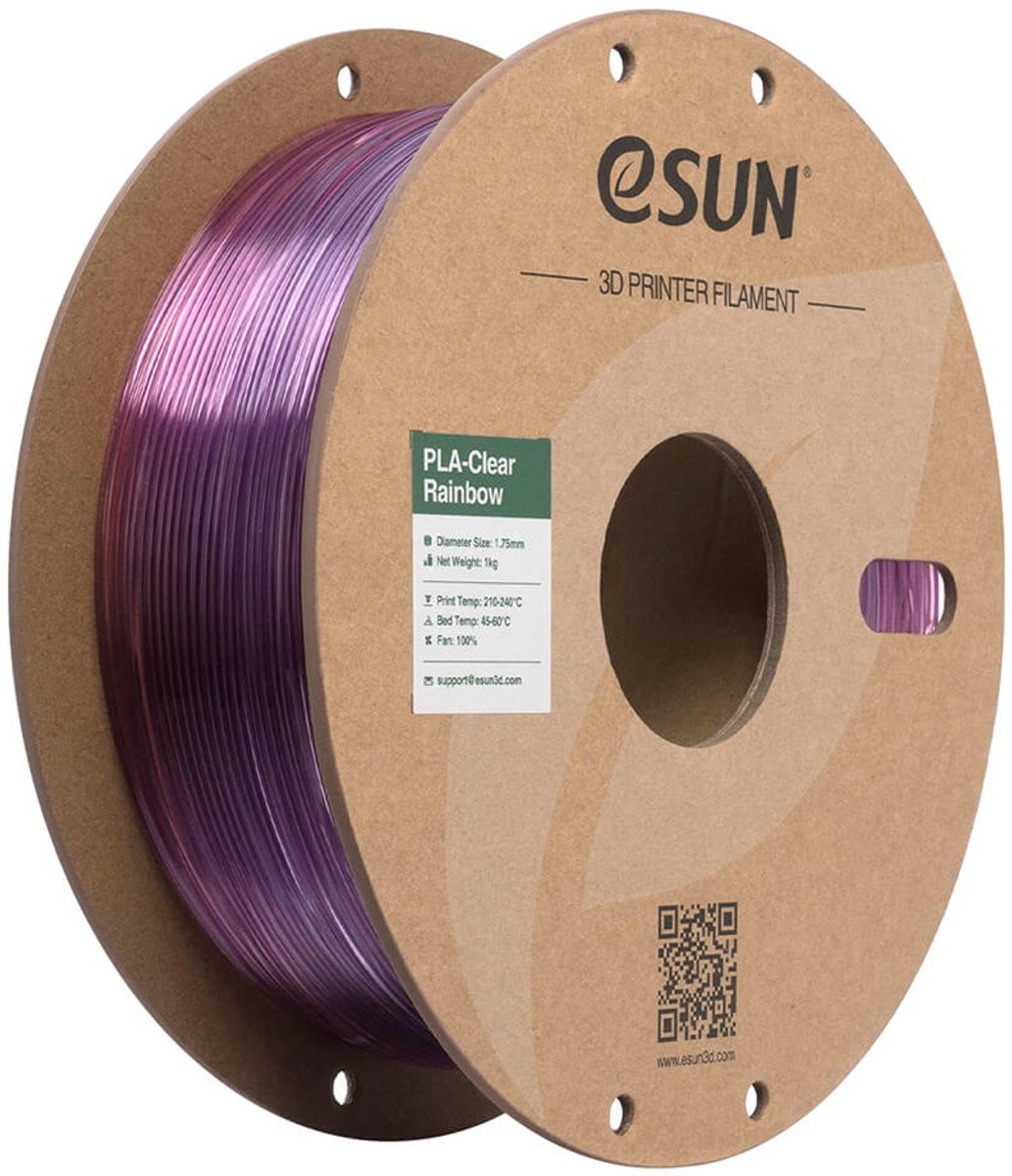 ESUN PLA-Clear Rainbow Paars/Rood / Purple/Red - 1 kg - 1.75 mm - 3D printer en 3D pen filament Paars Rood