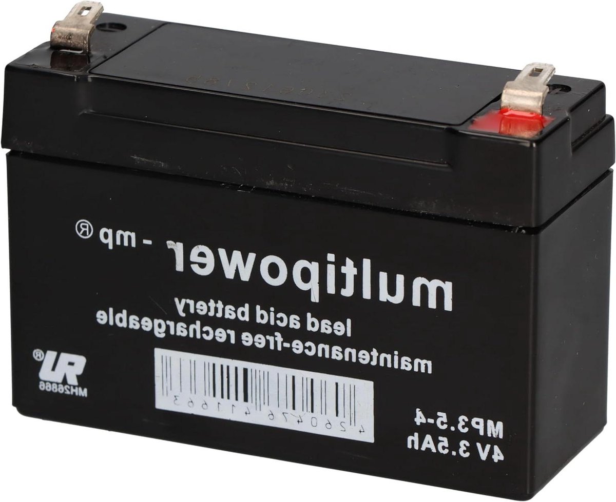 Loodaccu - Oplaadbare batterij - Energievoorziening - Faston 48mm aansluiting - 90x34x65mm - Zwart