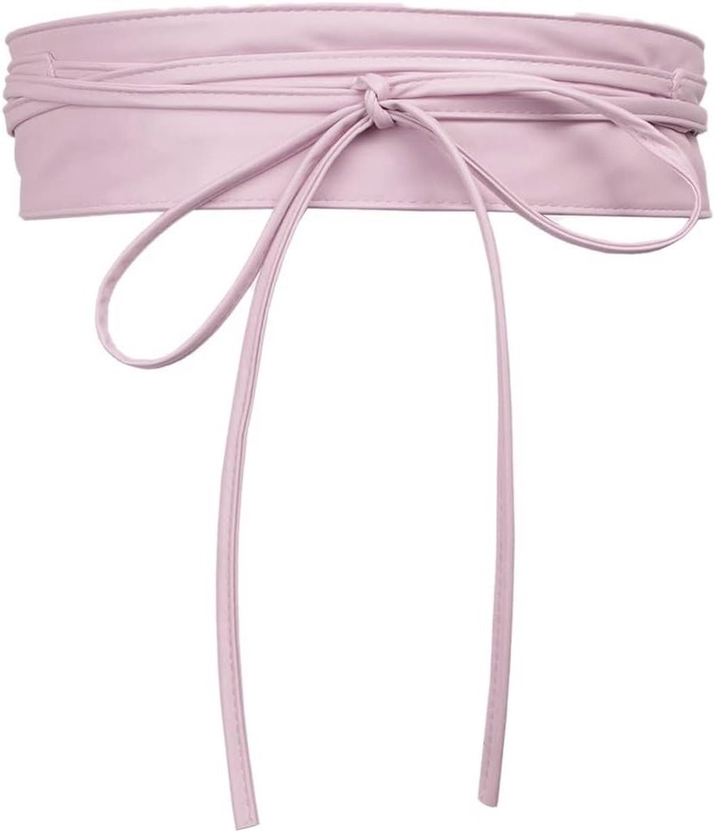 Leren Brede Obi Tailleband voor Vrouwen en Meisjes, Ideaal voor Bruiloften, Feesten en Ceremonies, Taille 60-90 cm, Roze