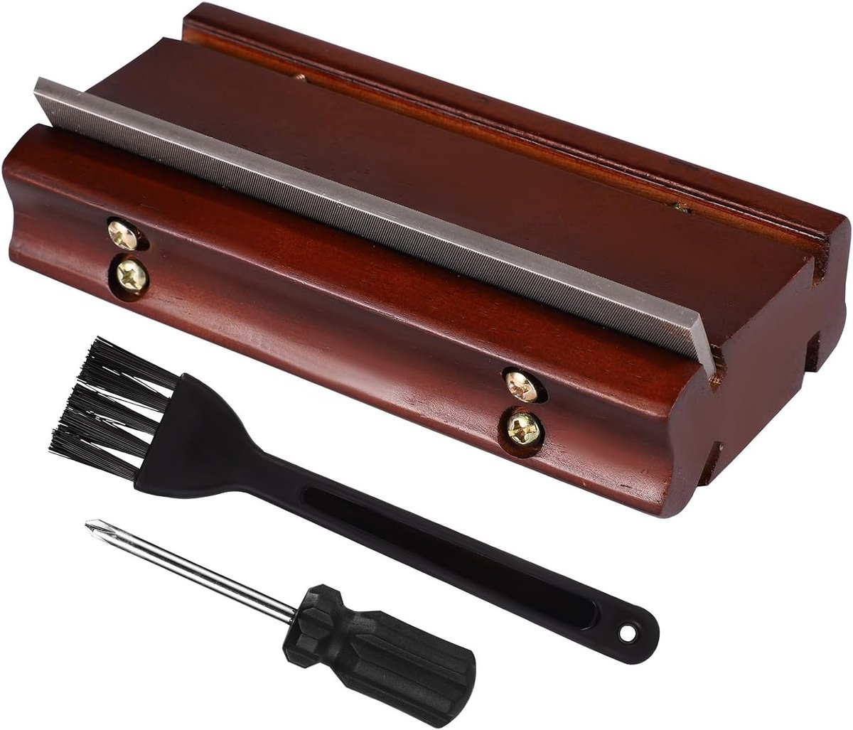 4-in-1 Fret End Beveling File voor Gitaar, Inclusief Borstel en Schroevendraaier voor Perfecte Fretafwerking en Ontbraamfunctie, Ideaal voor Muzikanten en Luthiers