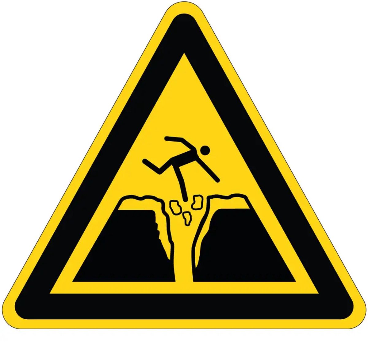 Pas op voor spleten onder de sneeuw waarschuwingssticker - W082 | 20 cm