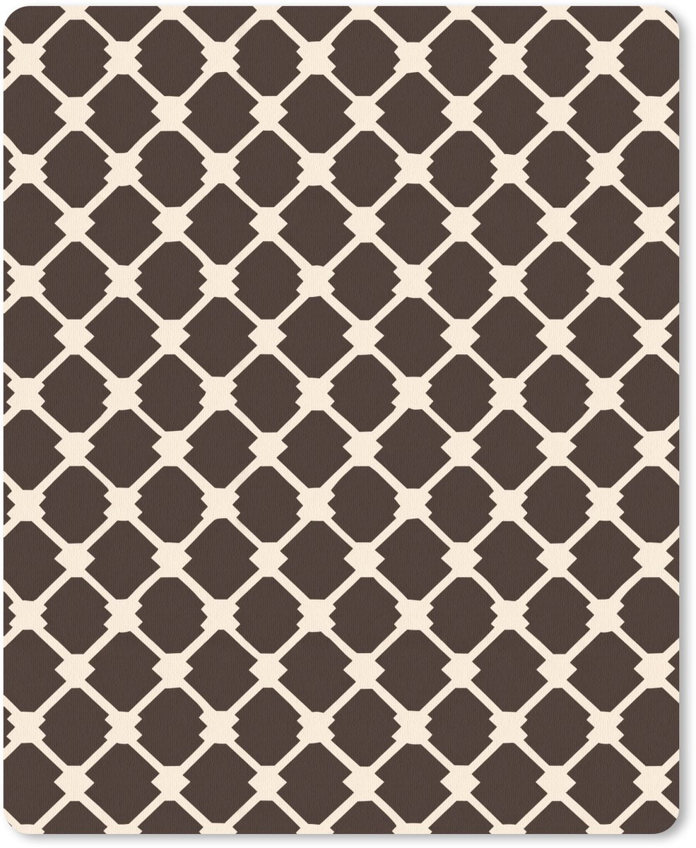 Muismat 12x16 cm - Mousepad Bruin - Ruitpatroon - Geometrisch - Muismatten