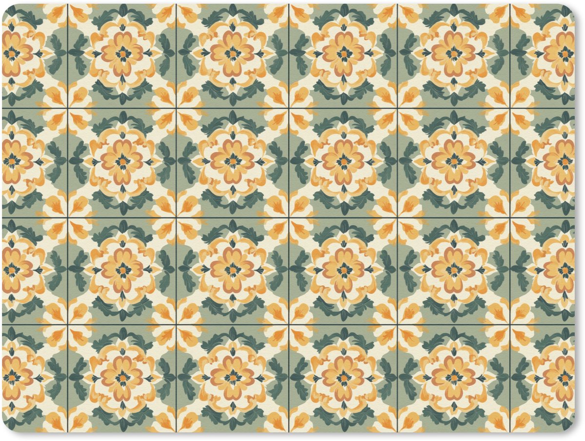 Muismat 12x10 cm - Mousepad Keramiek - Verweerd - Kleurrijk - Muismatten