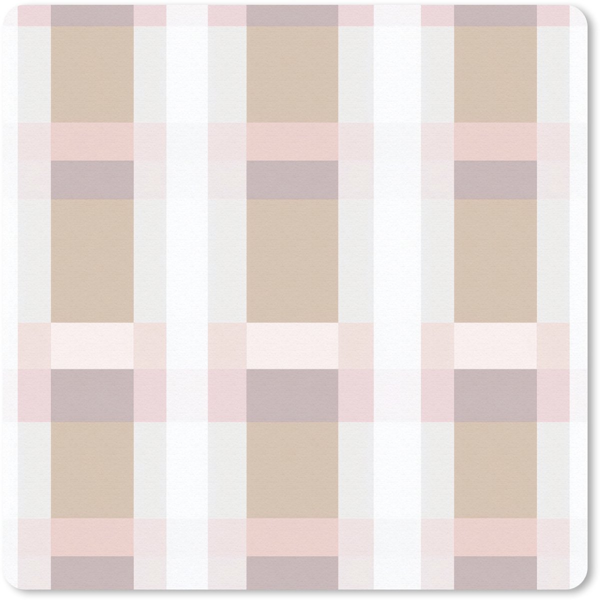 Muismat 20x20 cm - Mousepad Ruitpatroon - Aardetinten - Minimalistisch - Muismatten