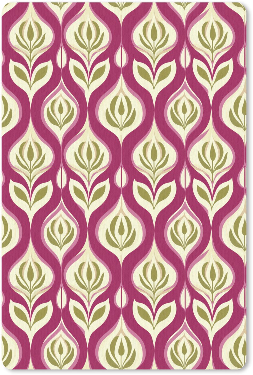 Muismat 13x20 cm - Mousepad Retro - Floraal - Paars - Muismatten