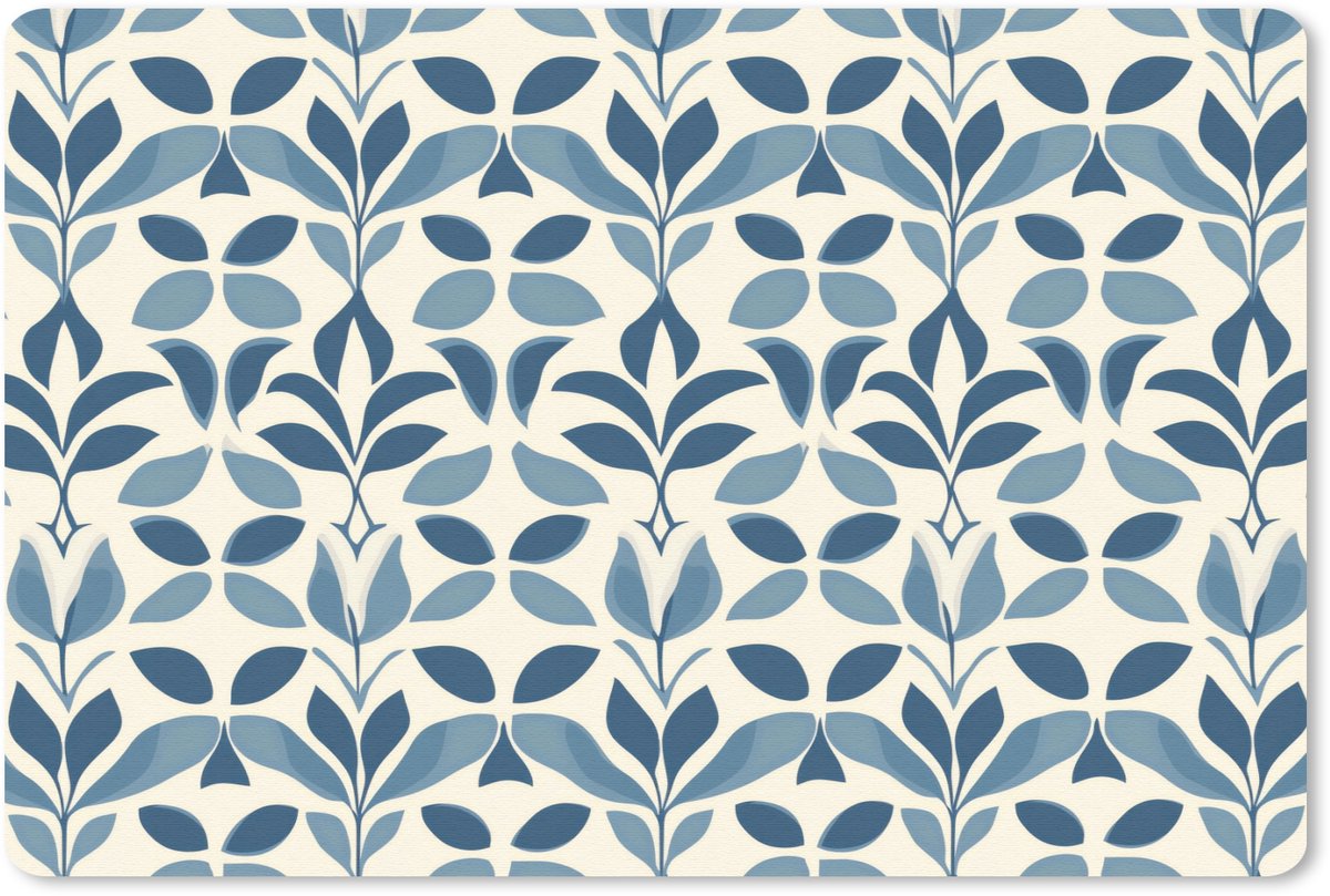 Muismat 13x8 cm - Mousepad Flora - Modern - Blauw - Muismatten