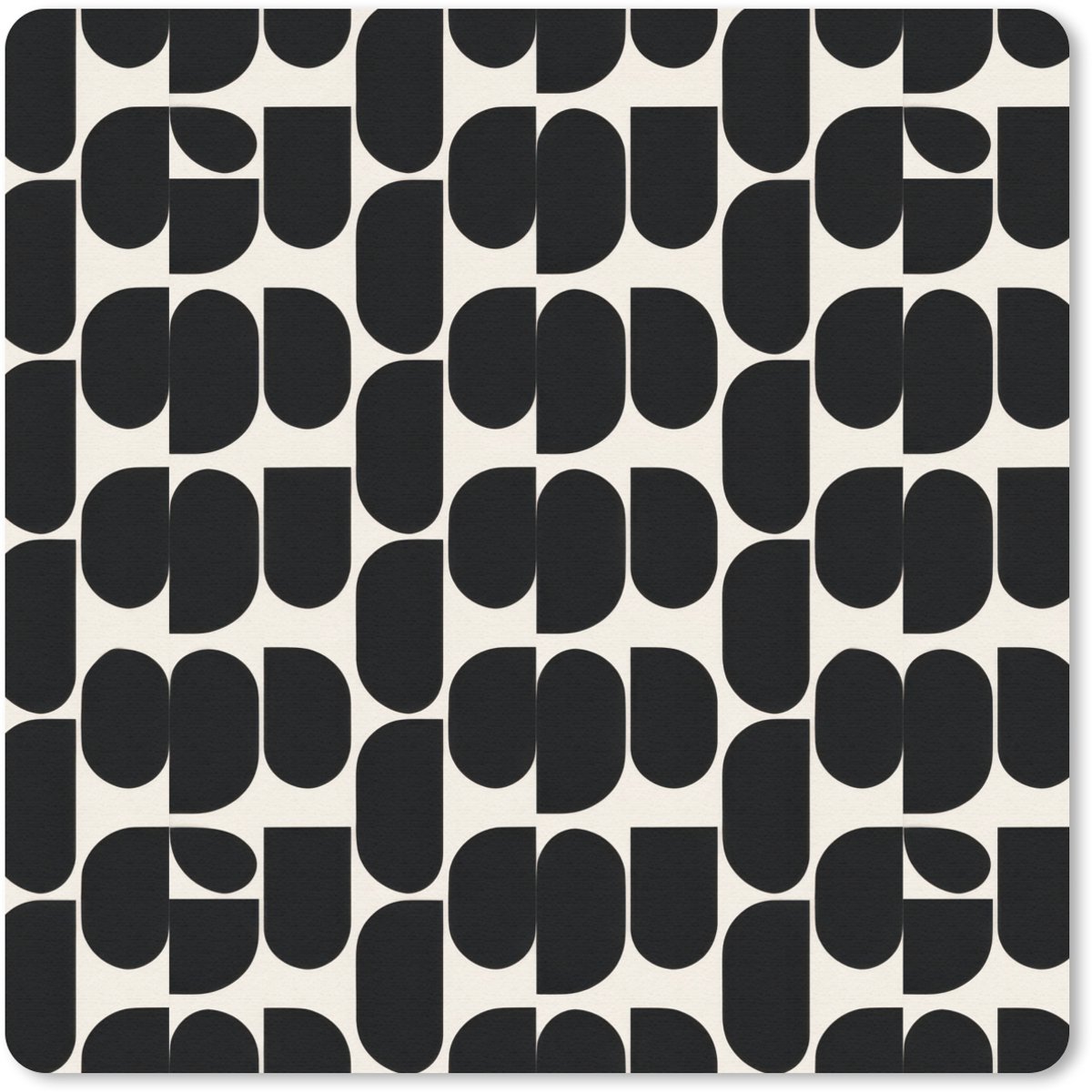 Muismat 30x30 cm - Mousepad Modern - Patroon - Zwart - Muismatten