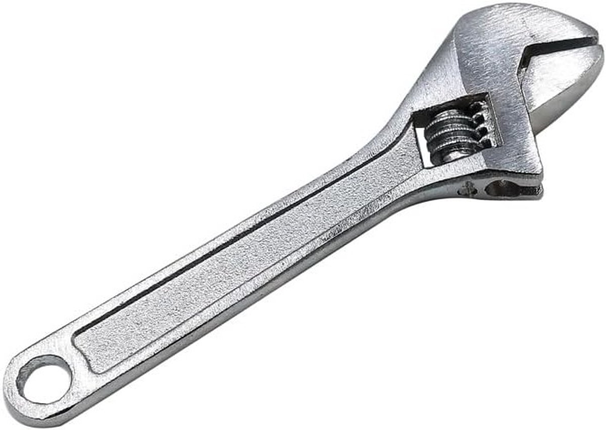 Verstelbare, kleine en antislip moersleutel voor reparatie en onderhoud - zilver, ideaal voor klussen en precisiewerk