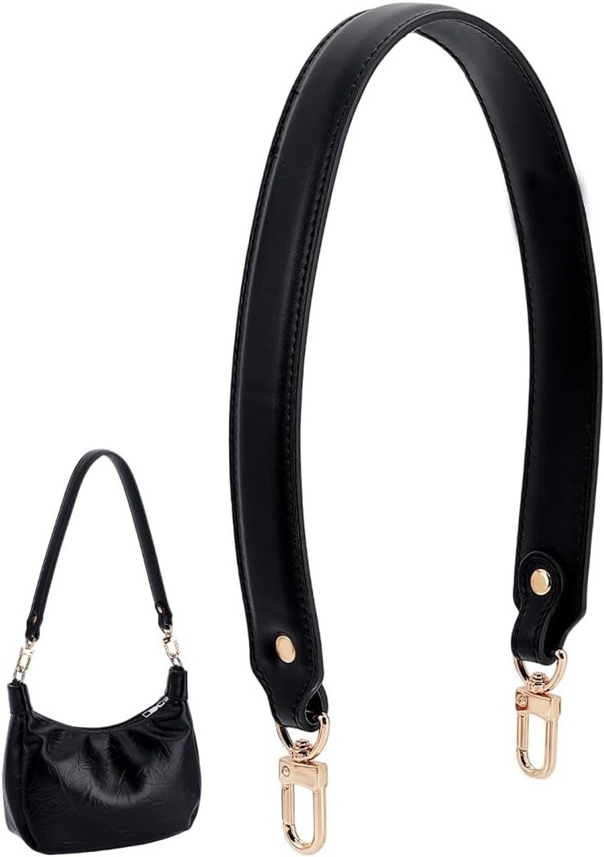 Leren tasriem van 22.7 inch met gouden gespen, vervangende handvatten voor handtassen en schoudertassen, ideaal voor dames DIY projecten en accessoires