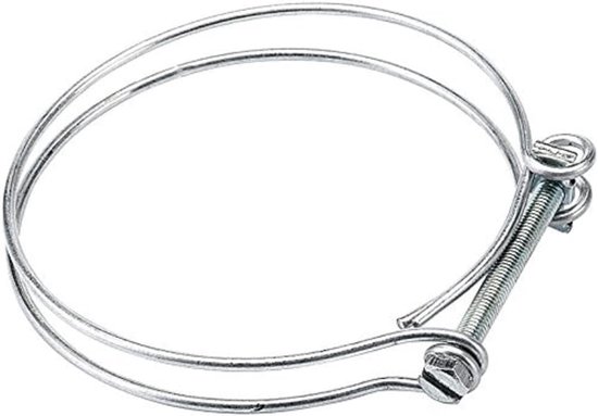 Zuigslangklem - Slangklem Slangenklem - Slangen Bevestigen - Dubbele Draad - 50mm - Zilver — afbeelding 2