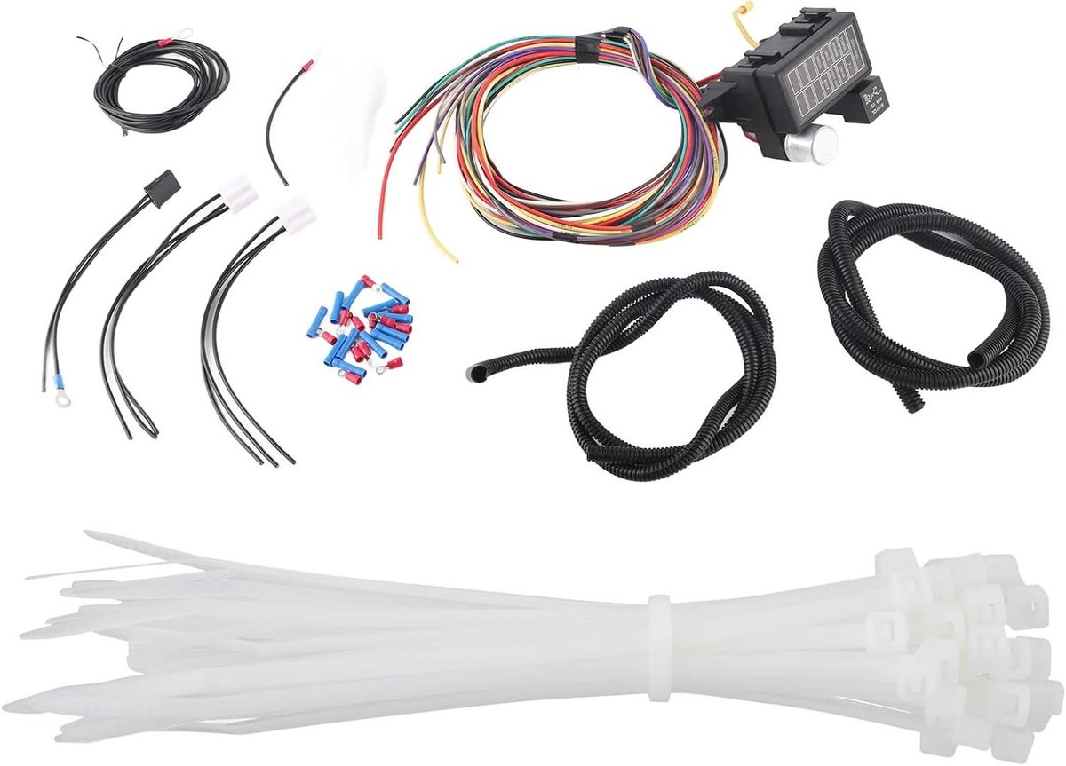 Universele Kabelboom - Auto Bedrading Kit - Aangepaste Installaties - 8 Circuits Met Zekeringblok - 1.21 Kilogram - Populaire Kleur